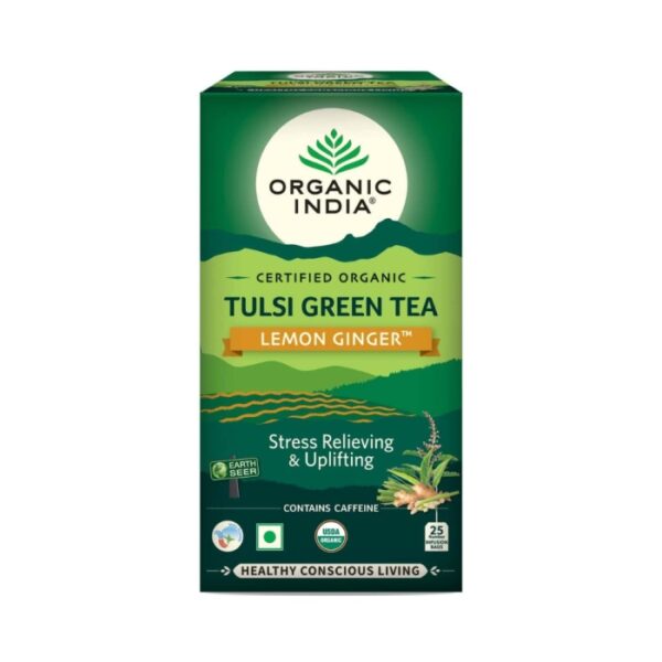 Organic India Tulsi Lemon Ginger Green Tea