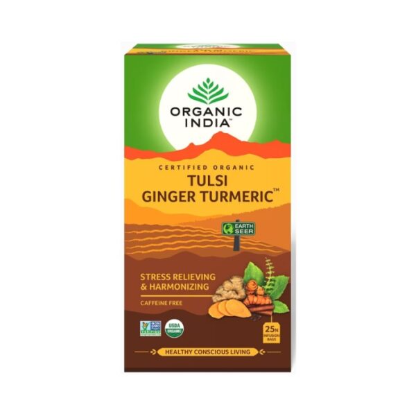 Organic India Tulsi Ginger Turmeric – Caffeine Free
